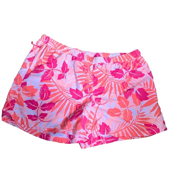 L.L. Bean Pants - LL Bean Womens Floral Nylon Outdoor Hiking Casual Shorts Pink Orange Size L